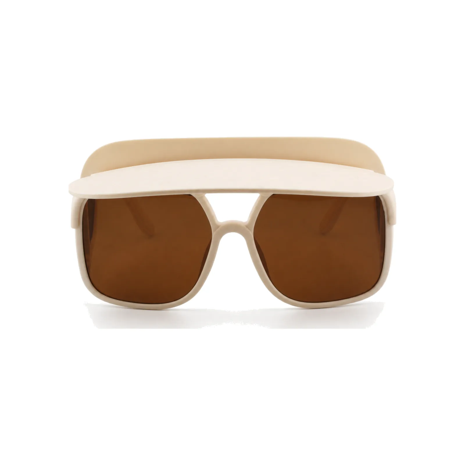 SHADY Square Flip-Up Sunglasses in White-Brown